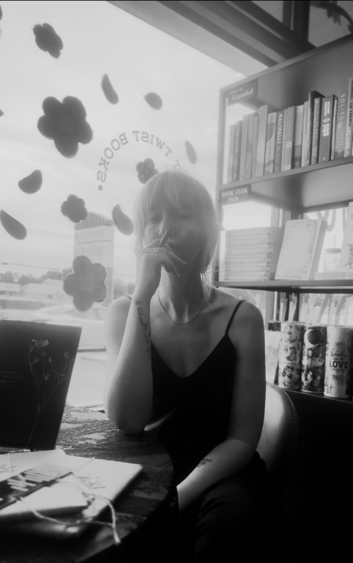 kat. the poet — author portrait at a bookstore in Chicago